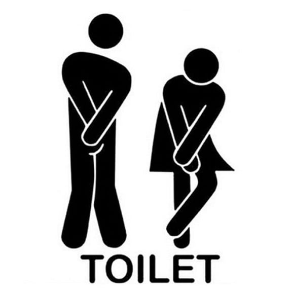 BOAPAI Removable Bathroom Wall Sticker Cute Man Woman Sign for Toilet Decor DIY Home Improvement Family Restroom WC