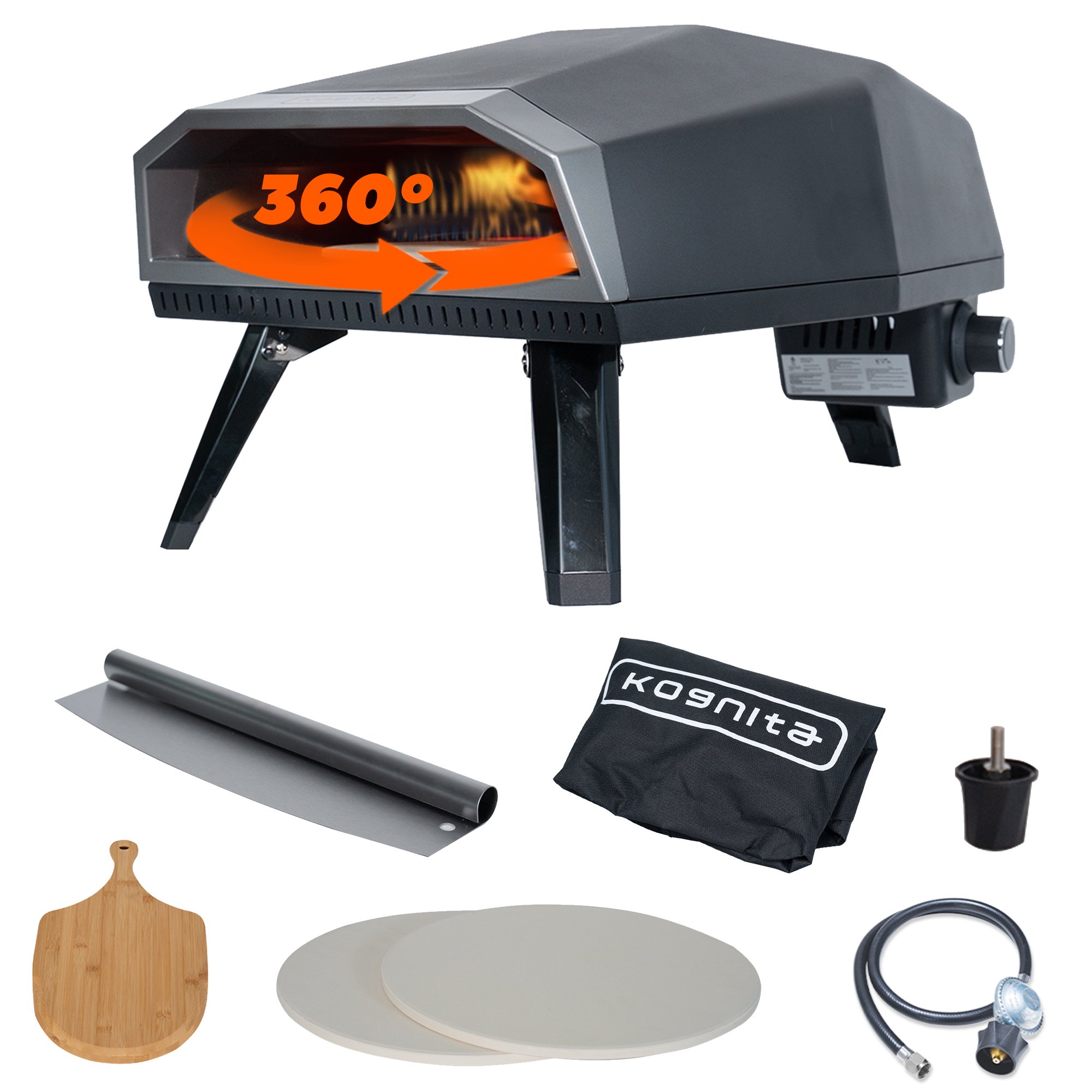 BOAR Portable Gas Pizza Oven with Pizza Peel, 13 Pizza Stone, Pizza  Cutteru0026 Water-Resistant Carry Cover, Black+Gray - Walmart.com