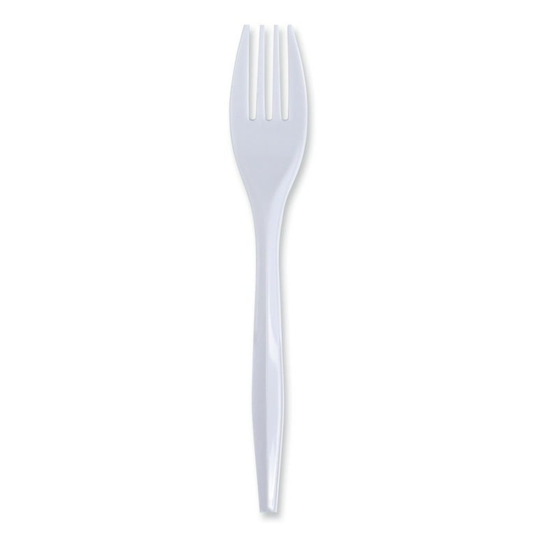 Mediumweight Polypropylene Cutlery, Forks, White, 1,000/Carton Mediumweight Polypropylene Cutlery, Forks, White, 1,000/Carton