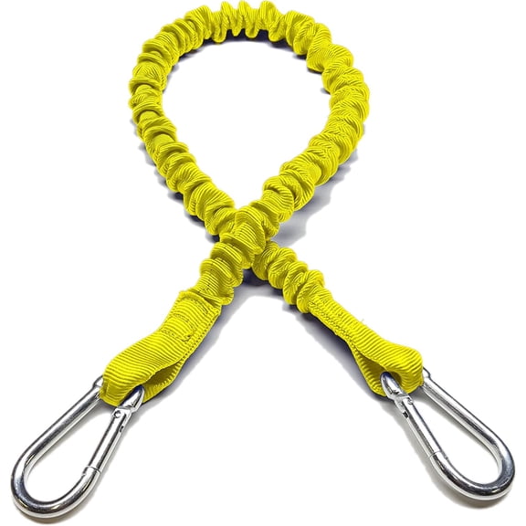 BOAT LINES & DOCK TIES - Boat Dock Tie Bungee Cords, 36" Hooked Ends, UV Protected Bungee Cords - Set of 2 - Made in USA (YELLOW)