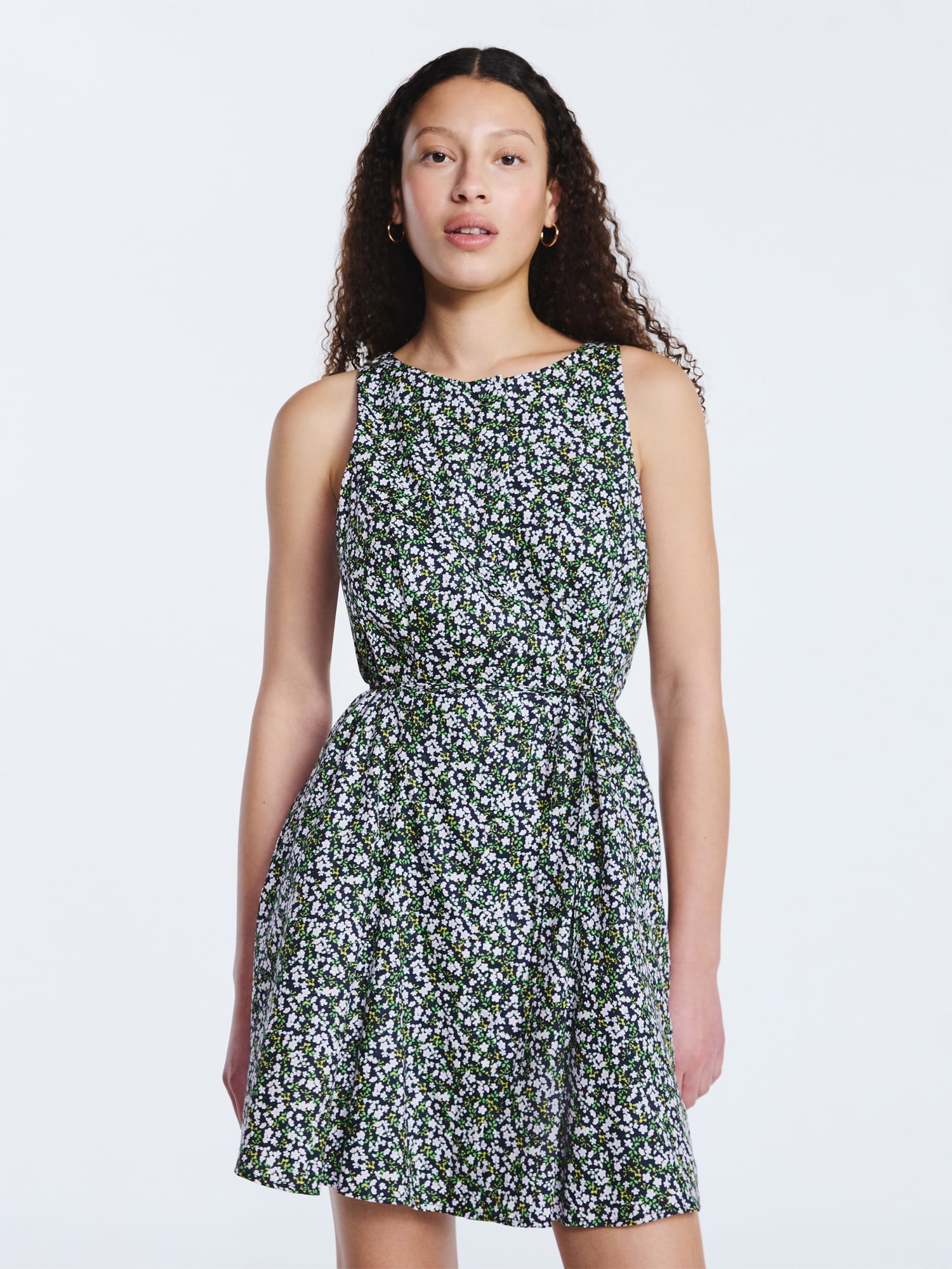 Free Assembly Women's and Women's Plus Cotton Boatneck Mini Dress, Sizes XS-4X