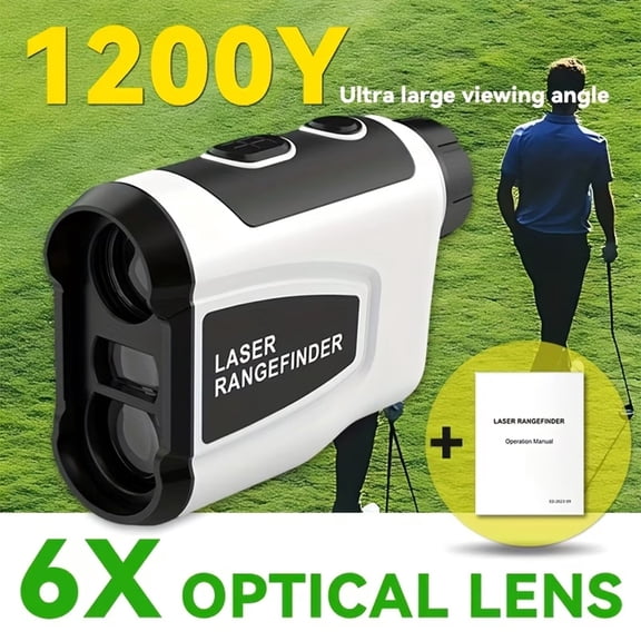 BOAYAL Golf Rangefinder 1200 Yards Built-in Battery Slope Flag Lock Vibration 6X Magnification Laser Range Finder for Golfing Hunting