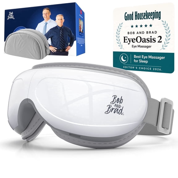 Bob and Brad Eye Massager EyeOasis 2 Heated Eye Mask for Migraines with Music, Smart Migraine Massager Warm Compress for Migraines, Dry Eyes, and Eye Strain Relief