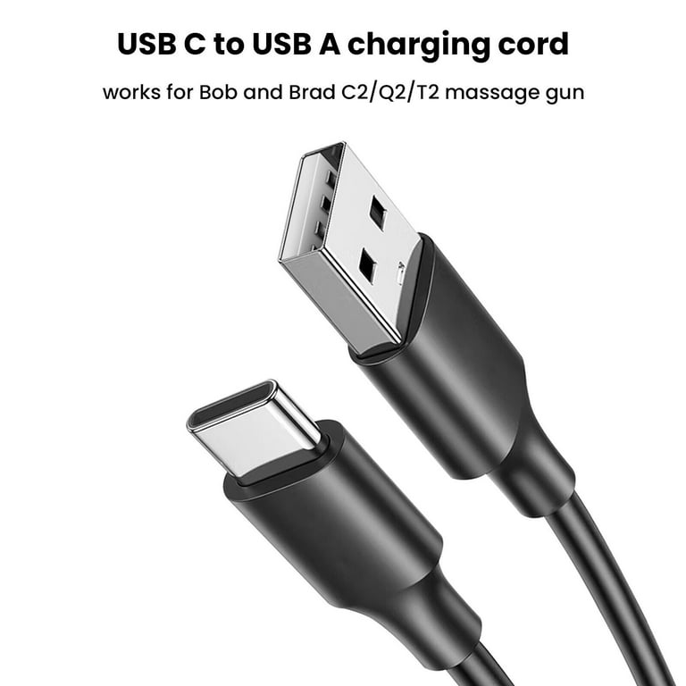 BOB AND BRAD USB-C to USB A Charging Cable for Q2 Mini, C2 and T2 Massage  Gun 