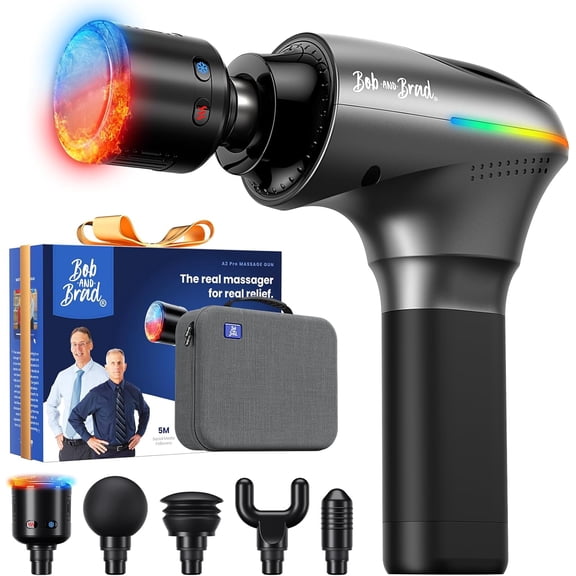 Bob and Brad A2 Pro Percussion Massage Gun with Heat and Cold Therapy Deep Tissue for Athletes Pain Relief,5 Adjustable Speeds,Best Gift,FSA and HSA Eligible