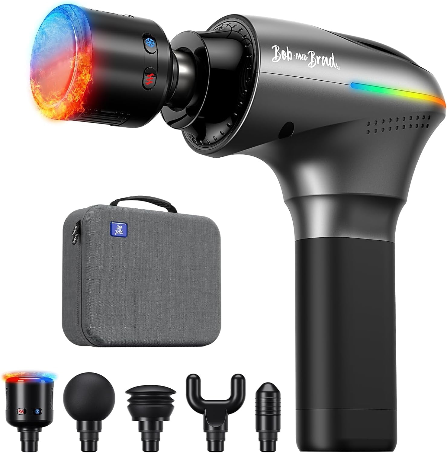 Bob and Brad A2 Pro Percussion Massage Gun with Heat and Cold Therapy Deep  Tissue for Athletes Pain Relief,5 Adjustable Speeds,Best Gift,FSA and HSA  Eligible