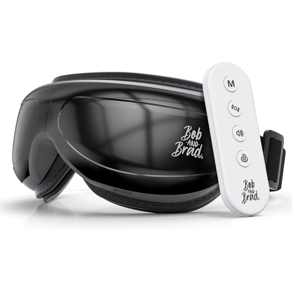 BOB AND BRAD Comfort Eye Massager with Remote, EyeOasis 2 Plus Eye Mask Soothing Heat Therapy, Compression, Music, Smart Face Massager for Dry Eyes Relief, Improve Sleep, Best Gift