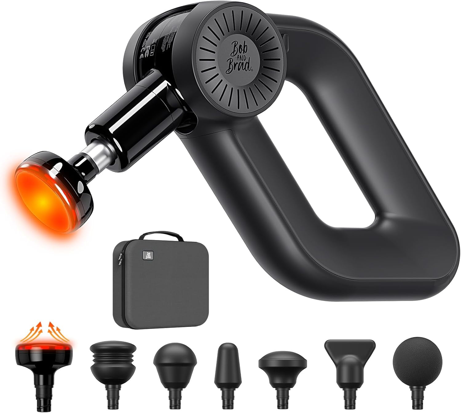 BOB AND BRAD D6 Pro Plus Massage Gun with Heat, Deep Tissue Professional Muscle Massager Gun for Athletes, Quiet Electric Handheld Massager, Pain Relief, Nice Gift for Men Women,FSA and HSA Eligible