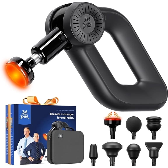 BOB AND BRAD D6 Pro Plus Massage Gun with Heat, Deep Tissue Professional Muscle Massager Gun for Athletes, Quiet Electric Handheld Massager, Pain Relief, Nice Gift for Men Women,FSA and HSA Eligible