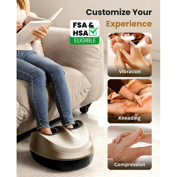 BOB AND BRAD Foot Massager with Soothing Heat & Remote,  Deep Kneading Foot Massager, Heated Electric Feet Massager Machine for Neuropathy,Shiatsu Deep Kneading Foot Care,FSA/HSA Eligible