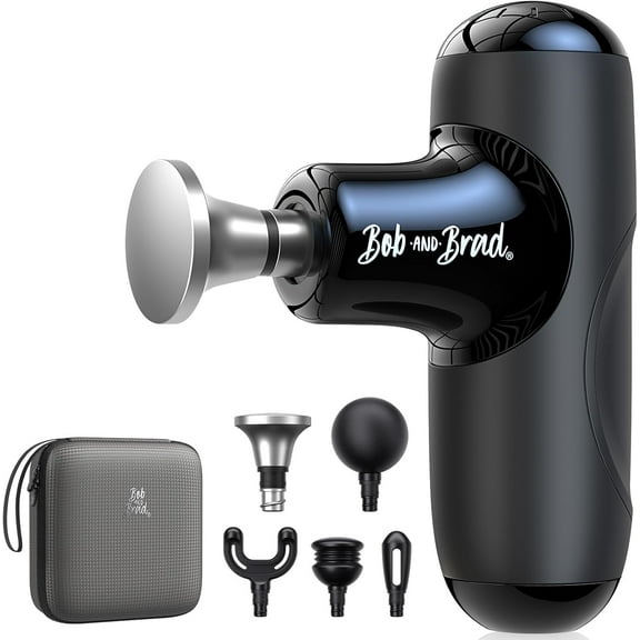 BOB AND BRAD Q2 Max Mini Massage Gun with Metal Head, Deep Tissue Professional Portable Percussion Muscle Massager, Pocket-Sized Quiet Massage Gun, Christmas Gift for Men Women, FSA and HSA Eligible