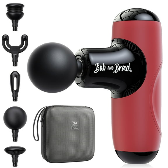 BOB AND BRAD Q2 Mini Massage Gun, Portable Percussion Muscle Massager,Deep Tissue Muscle Relaxation Pain Relief ,Ultra Small & Quiet Muscle Massage Gun with Carry Case, FSA and HSA Eligible -Red