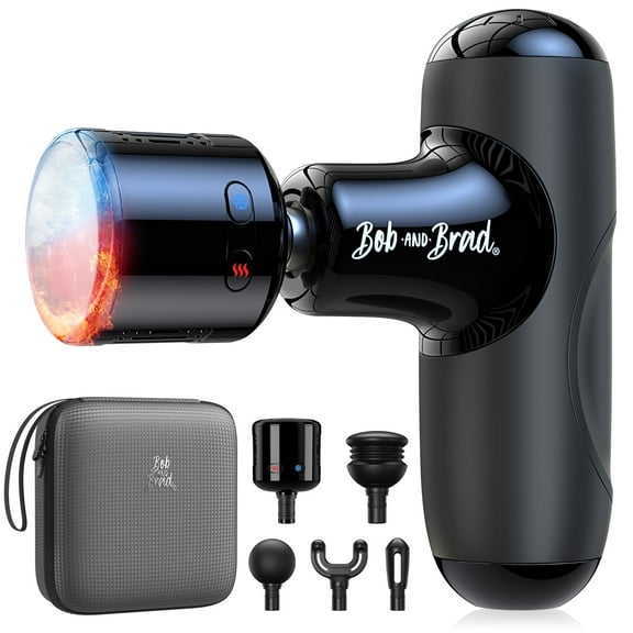 BOB AND BRAD Q2 Pro Mini Massage Gun with Heat and Cold Head,Pocket-Sized Deep Tissue Massager Gun,Portable Percussion Muscle Massager Gun, Ultra Small&Quiet Muscle Massage Gun