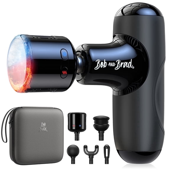 Bob and Brad Q2 Pro Mini Massage Gun with Heat and Cold Head,Pocket-Sized Deep Tissue Massager Gun,Portable Percussion Muscle Massager Gun, Ultra Small&Quiet Muscle Massage Gun
