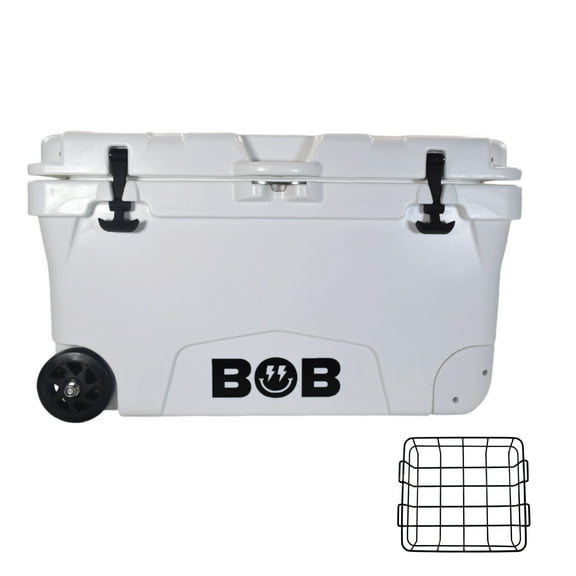 BOB THE COOLER CO 75QT "The BFF" Leak-Proof Hard Cooler with Heavy Duty Handle & Built In Lid Latching Bottle Openers - Fits 117 12oz Cans for the Beach, Camping, Tailgating, Sports, & More