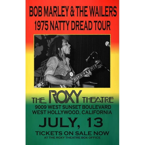 BOB MARLEY REPLICA CONCERT POSTER WATERCOLOR PRINTED POSTER FOR LIVING ROOM, BEDROOM, HOME OFFICE