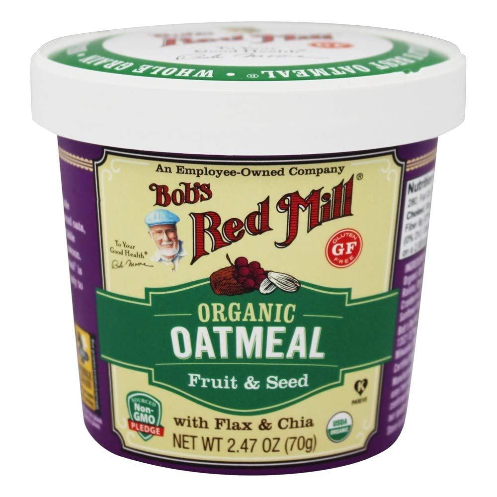 BOB'S RED MILL, OATMEAL, OG2, CUP, FRT&SD, GF, Pack of 12, Size 2.47 OZ - No Artificial Ingredients Gluten Free 95%+ Organic