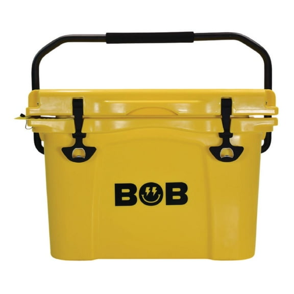 BOB THE COOLER CO 25QT "The Wingman" Leak-Proof Hard Cooler with Heavy Duty Handle & Built In Lid Latching Bottle Openers - Fits 30 12oz Cans for the Beach, Camping, Tailgating, Sports, & More