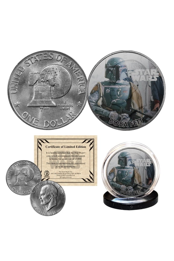 BOBA FETT - STAR WARS Officially Licensed 1976 Eisenhower IKE Dollar U.S. Coin