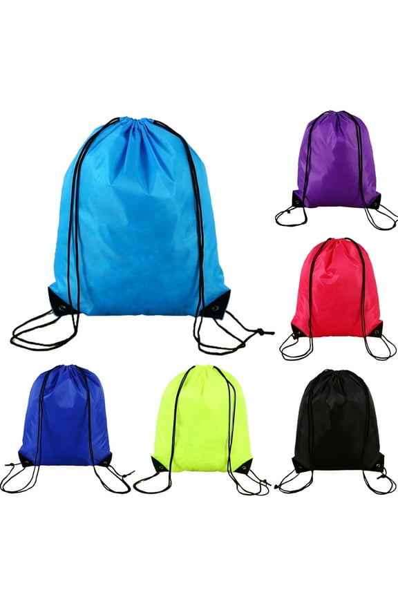 Unisex Drawstring Bag Sports Style Polyester, Blue