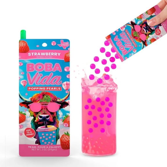 BOBAVIDA Strawberry Popping Boba - 3oz