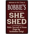 thumbnail image 1 of BOBBIE'S She Shed Sign Red Wall Shack Decor Lady Cave 8 x 12 Matte Finish Metal 108120088291, 1 of 1