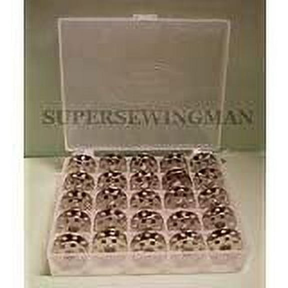 BOBBIN BOX + 25 SINGER FEATHERWEIGHT SEWING MACHINE BOBBINS 221 222 301 #45785