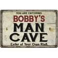 thumbnail image 1 of BOBBY'S Man Cave Sign Rustic Garage Decor Gift 8x12 Metal 108120035086, 1 of 1
