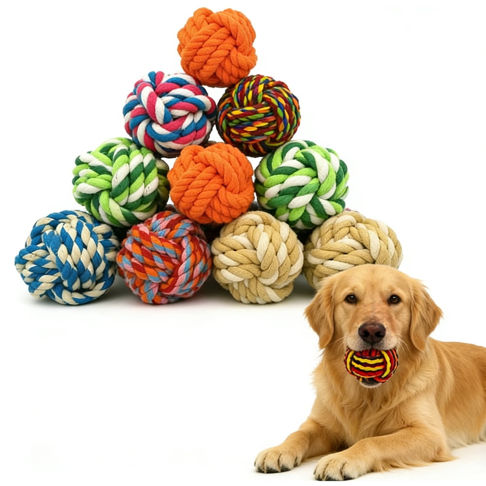 BOBHUI Dog Toys for Aggressive Chewers, Dog Balls for Large Breeds, Heavy Duty Cotton Rope Chew Toys with Tough Twisted for Medium Breeds, 10 Pack Indestructible Chew Toys