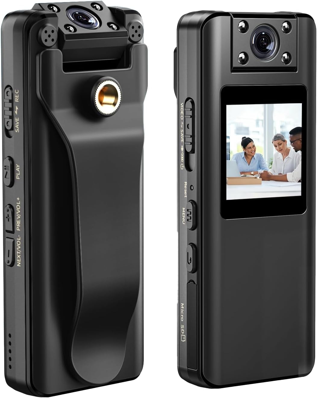 Andoer 4K Mini Body Camera With Audio Video Recording, 150° 180° Rotatable Wide Angle Lens, 1.54 Inch Battery Powered Video Camera, Night Vision Motion Detection