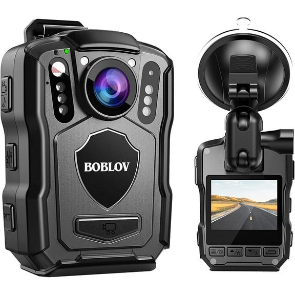 BOBLOV M5 2K 256G Police Body Camera, GPS Enabled &1440P Body Mounted Cam, Body Cam Built-in 4200MAH Battery,15Hours Record, IP67 Water Resistant with Car Suction Mount