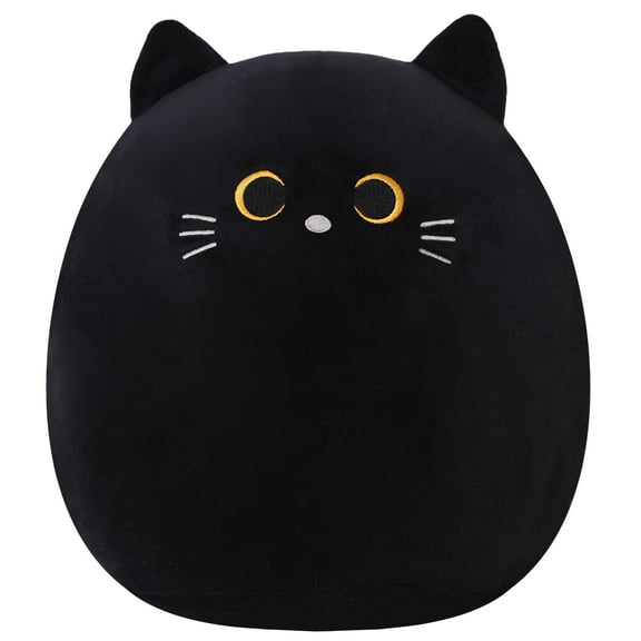 BOBO Cat Stuffed Animal Plushies 10" Soft Plush Pillow Kawaii Black Cat Plush Toys Birthday Gifts for Kids Girls Boys 25CM