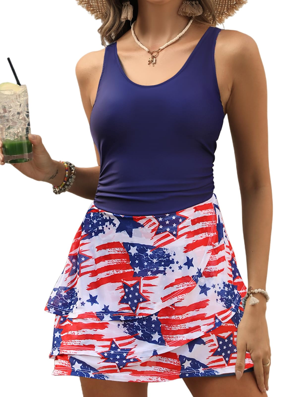 BOBO Women One Piece Swimdress Swimsuit Tummy Control Modest Swim Dress ...