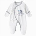 thumbnail image 1 of BOBOGOJP 100% Organic Cotton Soft 0-6 Months Unisex Footless Newborn Baby Sleepers Pajamas Romper Boys Girls Long Sleeve Grey for Size Newborn, 1 of 6