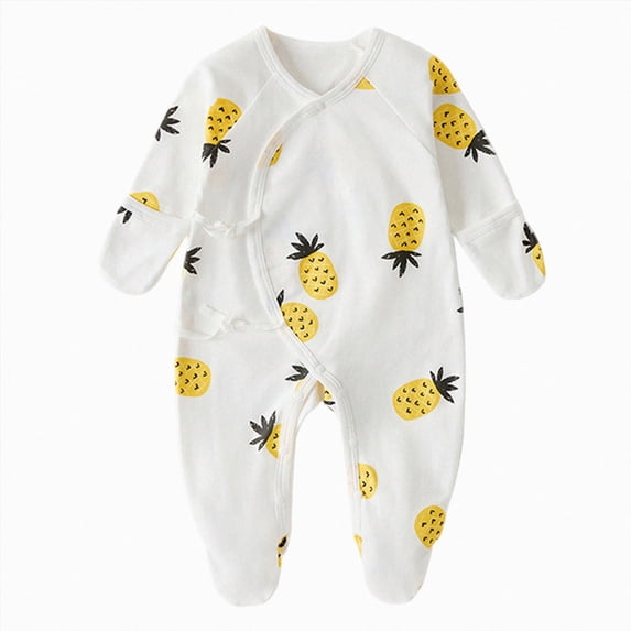 BOBOGOJP 100% Organic Cotton Soft 0-6 Months Unisex Footless Newborn Baby Sleepers Pajamas Romper Boys Girls Long Sleeve Yellow for Size 3-6 Months