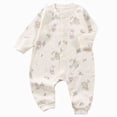 thumbnail image 1 of BOBOGOJP 100% Organic Cotton Soft 3-24 Months Unisex Footless Newborn Baby Sleepers Pajamas Romper Boys Girls Long Sleeve Beige for Size 3-6 Months, 1 of 7