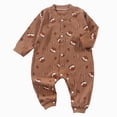 thumbnail image 1 of BOBOGOJP 100% Organic Cotton Soft 3-24 Months Unisex Footless Newborn Baby Sleepers Pajamas Romper Boys Girls Long Sleeve Brown for Size 12-18 Months, 1 of 7