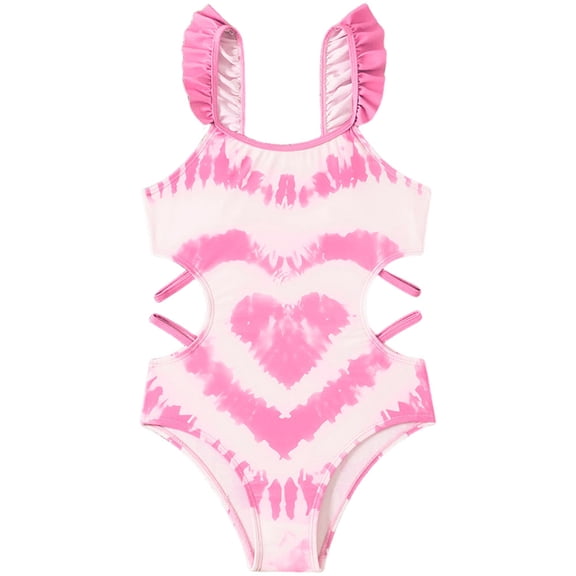 BOBOGOJP 2026 Cut Out One Piece Swimsuits Girls Bathing Suit high-Cut Quick-Dry Beach 5-13Years Pink for Size 9-10 Years