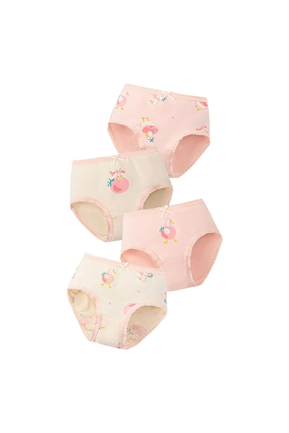 Absorbent Potty Training Underwear 4 Packs Cotton Training Pants for Boys and Girls 2T-9T Light Pink for Size 1-2 Years