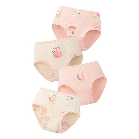 BOBOGOJP Absorbent Potty Training Underwear 4 Packs Cotton Training Pants for Boys and Girls 2T-9T Light Pink for Size 1-2 Years