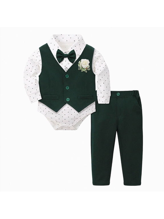 Baby Boy Baptism Outfit Suit Set Christening Formal 0-24M