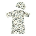 thumbnail image 1 of BOBOGOJP Baby Boy Girls Shark One Piece Swimsuit Short Sleeve Zip Up Rash Guard Swimwear Sun Protection Bathing Suits White for Size 3-4 Years, 1 of 4