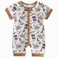 thumbnail image 1 of BOBOGOJP Baby Boy Summer Outfit Newborn Mallard Duck Deer Romper Zipper Onesie Jumpsuit Overalls Camo Hunting Clothes Brown for Size 6-12 Months, 1 of 5