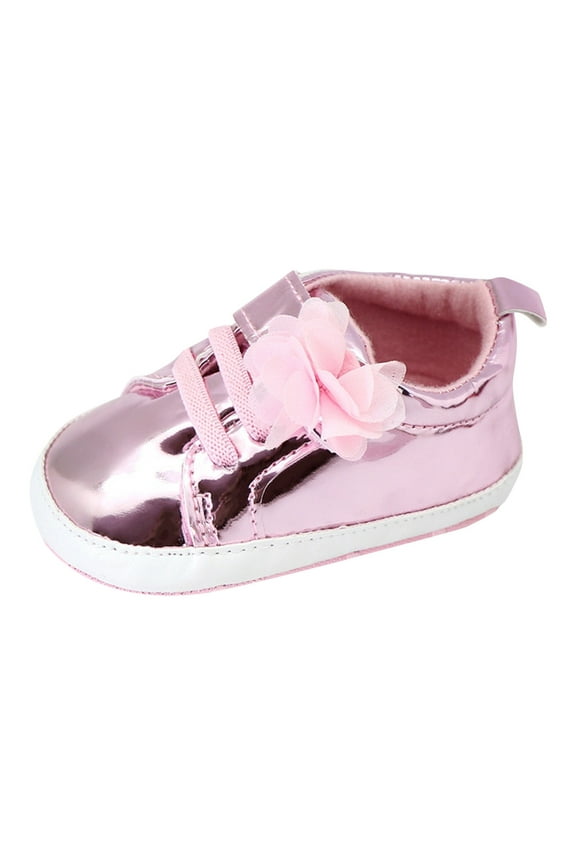 Baby Boys Girls Shoes Soft Sole Non-Slip First Walker Shoes Newborn Crib Shoes (Red,4)