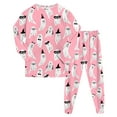 thumbnail image 1 of BOBOGOJP Baby Boys Pajamas Set Girls Halloween Pajama Set Long Sleeve Pants Sleepwear Outfits Cute Pumpkin Print Toddler Kids Loungewear Pink for Size 8-9 Years, 1 of 8