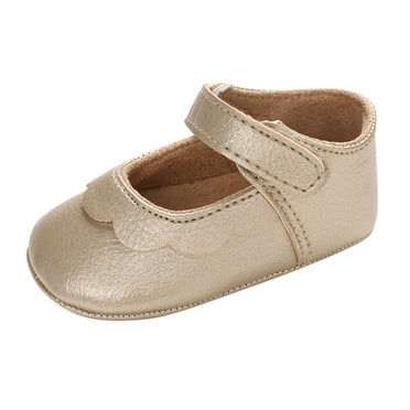 BOBOGOJP Baby Essentials Classic Infant Prewalker Soft Slip On Crib Flats Shoes (Gold,6)