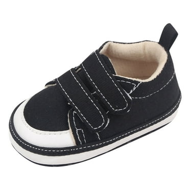 BOBOGOJP Baby Essentials First Walking Shoes Casual Flat Newborn Lightweight Crib Shoe (Black,5)