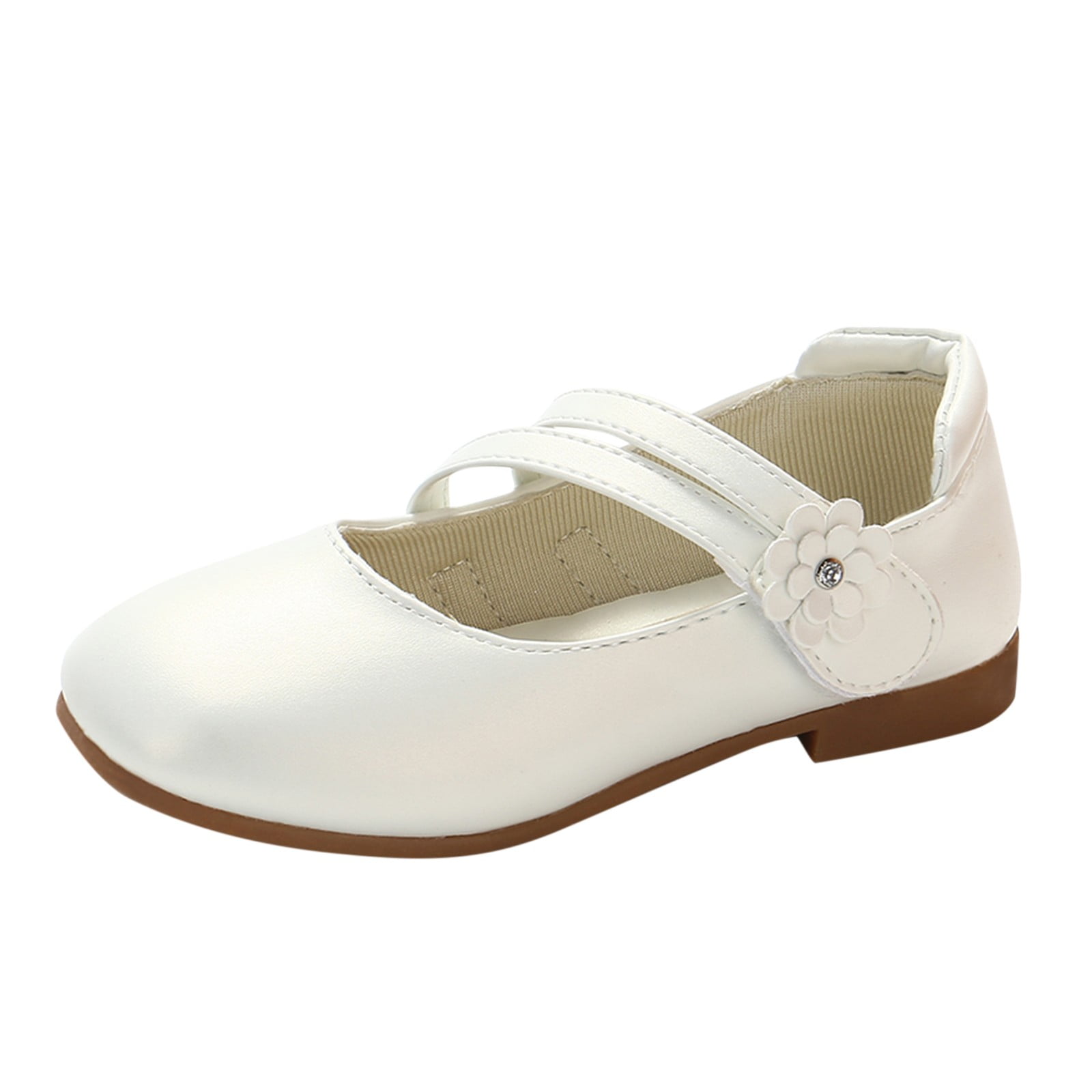 Little Girls White Special Occasion Rosette Flats 11-4 Kids main image 1