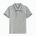 thumbnail image 1 of BOBOGOJP Baby Kids Boy Girl Solid Casual Short Sleeve Polo Shirt Pullover Tops Cute Shirts Grey for Size 4-5 Years, 1 of 7