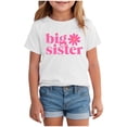 thumbnail image 1 of BOBOGOJP Big Sister Shirt for Girls Toddler Sis Announcement Short Sleeve Graphic Tee Tops(11-12 Years, White), 1 of 4
